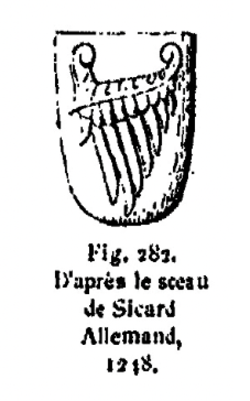 3.9.2024 Nissaga dels Allemand occitans. Alemany.  -  Font: Le costume au moyen age d’après les sceaux.